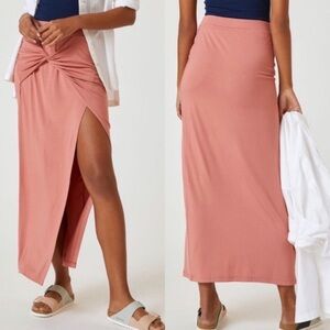 NWT Daily Practice by Anthropologie Bluebell Island Midi Skirt in Pink